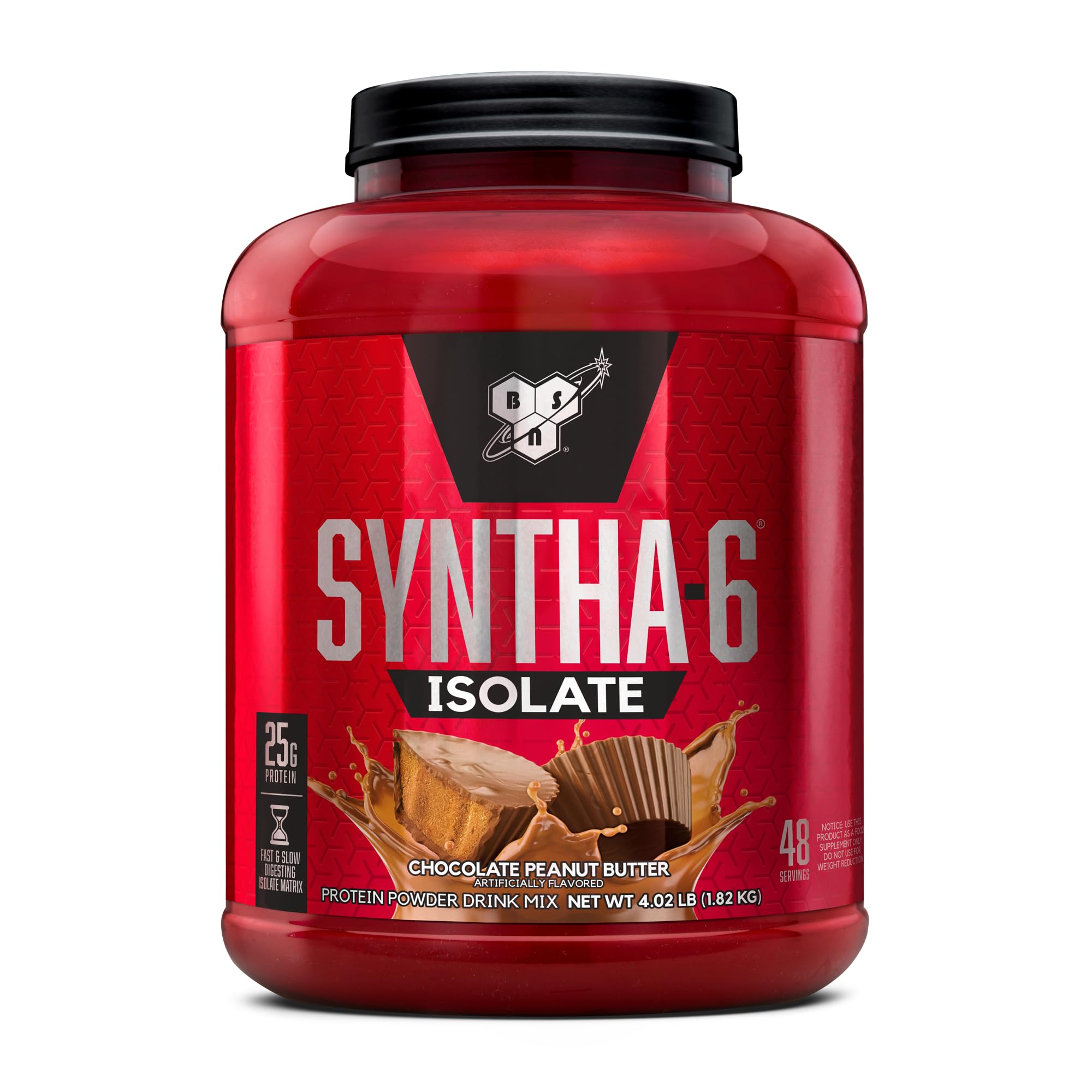 BSN SYNTHA-6 Isolate Protein Powder - Chocolate Peanut Butter Flavor | Whey & Milk Protein Isolate Blend | 48 Servings | Ideal for Post-Workout Recovery & Muscle Building