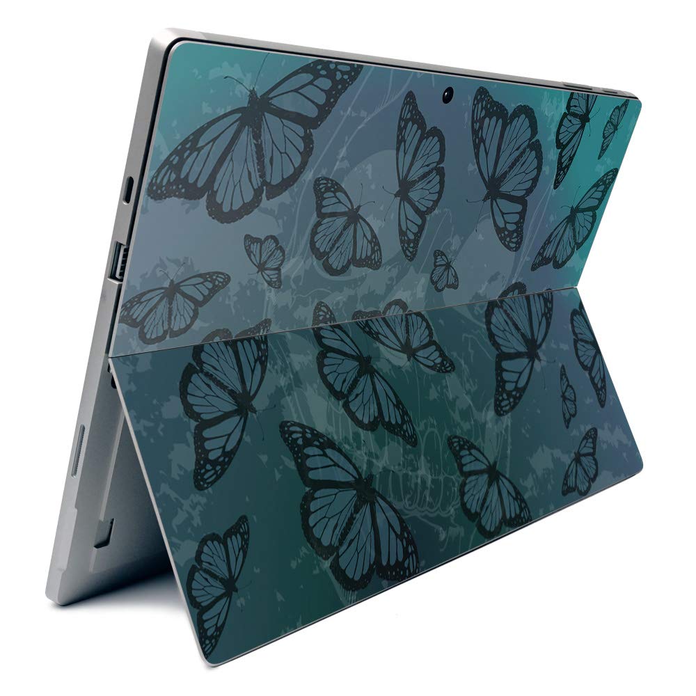 Premium Carbon Fiber Skin for Microsoft Surface Pro 7 - Dark Butterfly Design | Textured Matte Finish | Easy to Apply & Remove | Durable USA-Made Protection | Perfect for Work, Travel & School Use
