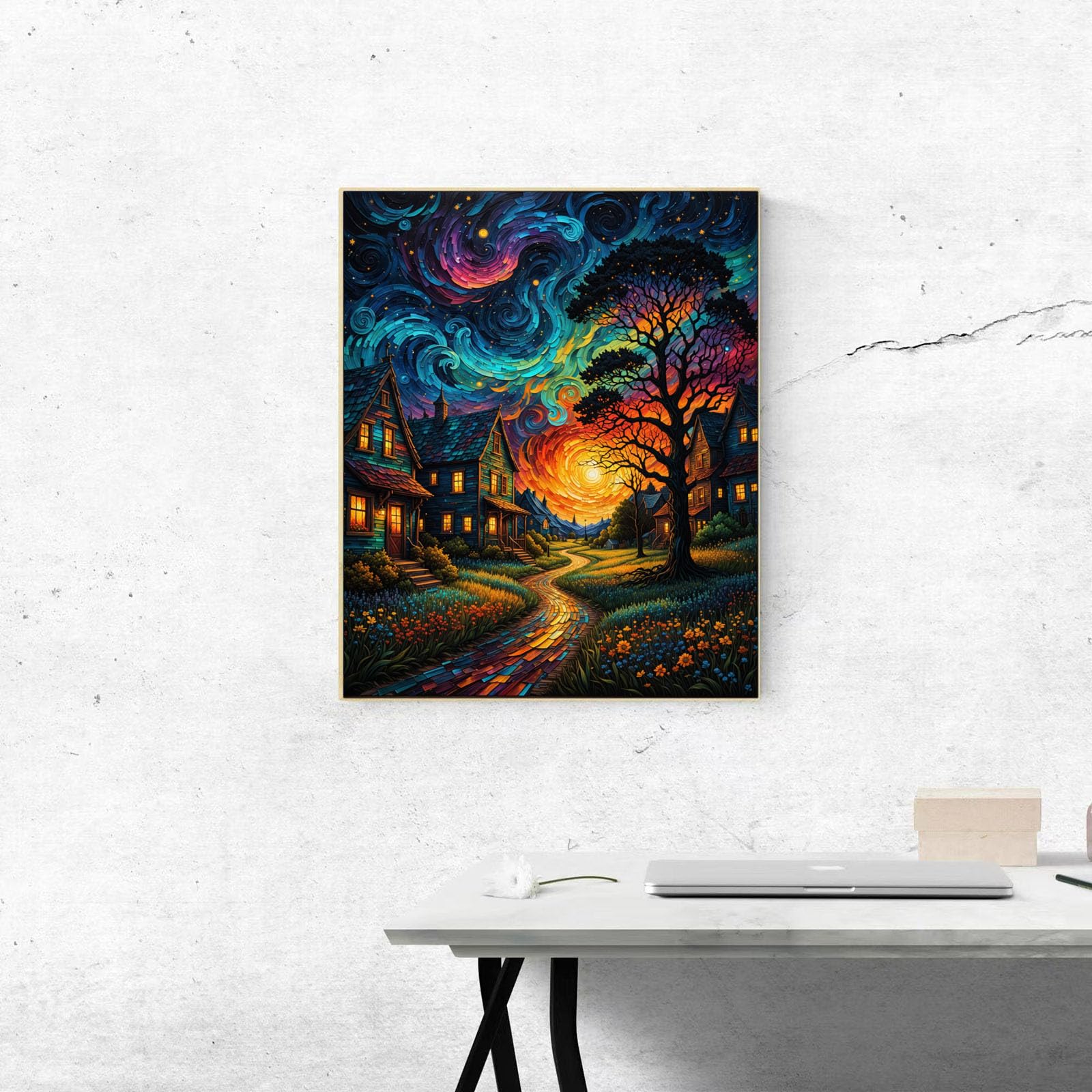 Starry Night Paint by Numbers Kit for Adults - Beginner-Friendly Moon Acrylic Painting on Canvas, DIY Oil Painting Kit (16x20 Inch) - Perfect Gift & Home Wall Decor for Relaxation & Stress Relief