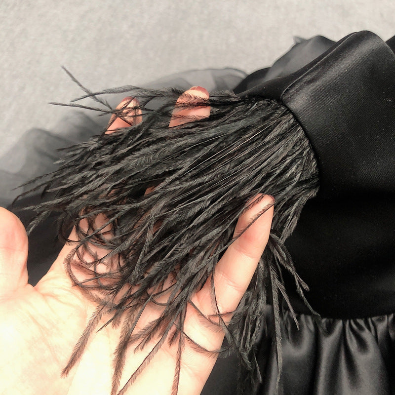 Elegant Black Tassel Princess Dress for Baby Girls | Toddler Baptism & Christening Gowns | Perfect for Special Occasions, Photo Shoots & First Birthday Parties