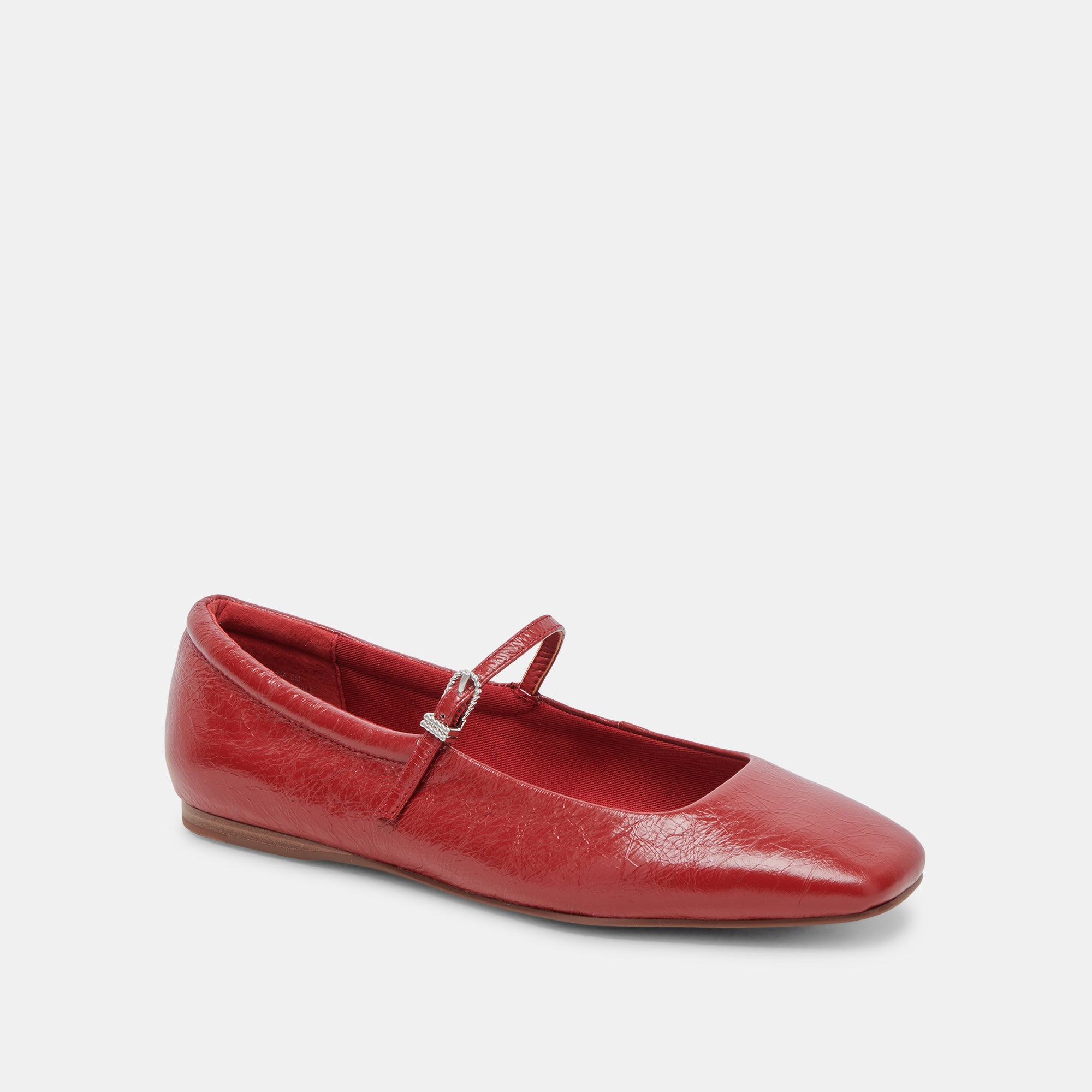 REYES Women's Ballet Flats - Red Crinkle Patent Leather Slip-On Shoes for Comfort & Style | Perfect for Work, Casual Outfits & Travel