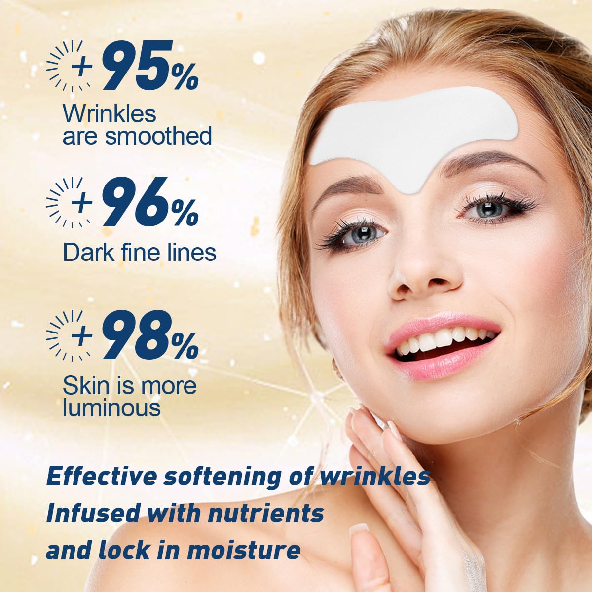 12Pcs Anti-Wrinkle Forehead Patches with Aloe, Niacinamide, Collagen & Vitamin E | Wrinkle Smoothing Treatment for Forehead Lines | Prevent & Reduce Fine Lines – Perfect for Overnight Use & Daily Skincare Routine