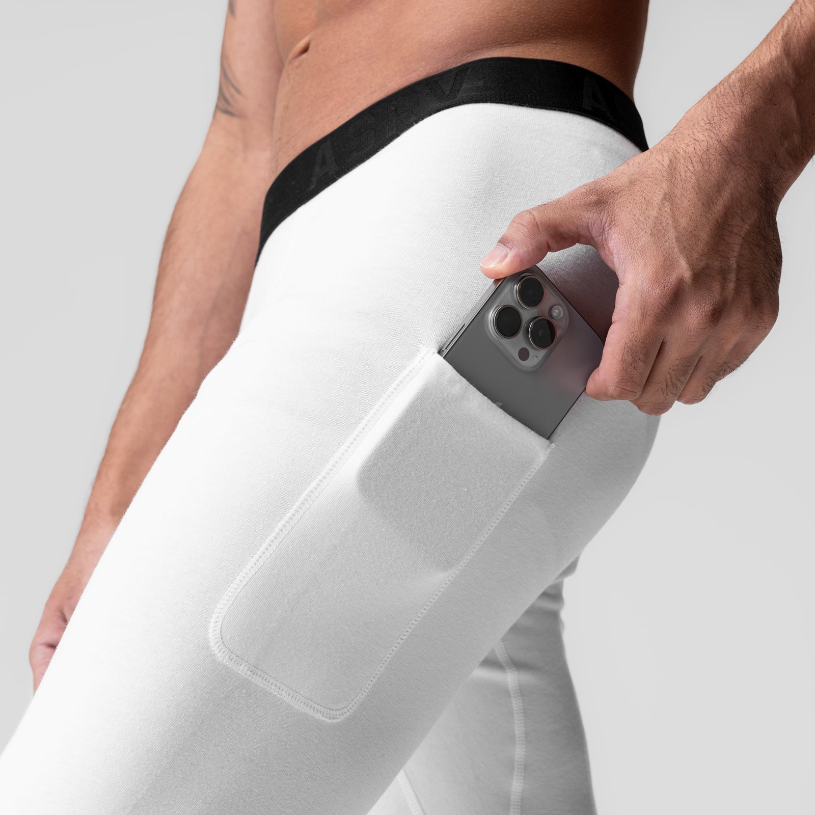 Creora® Cotton Modal Side Pocket Leggings for Women - Soft High Waist Yoga Pants with Pockets - White (Perfect for Workout, Yoga & Lounge Wear)