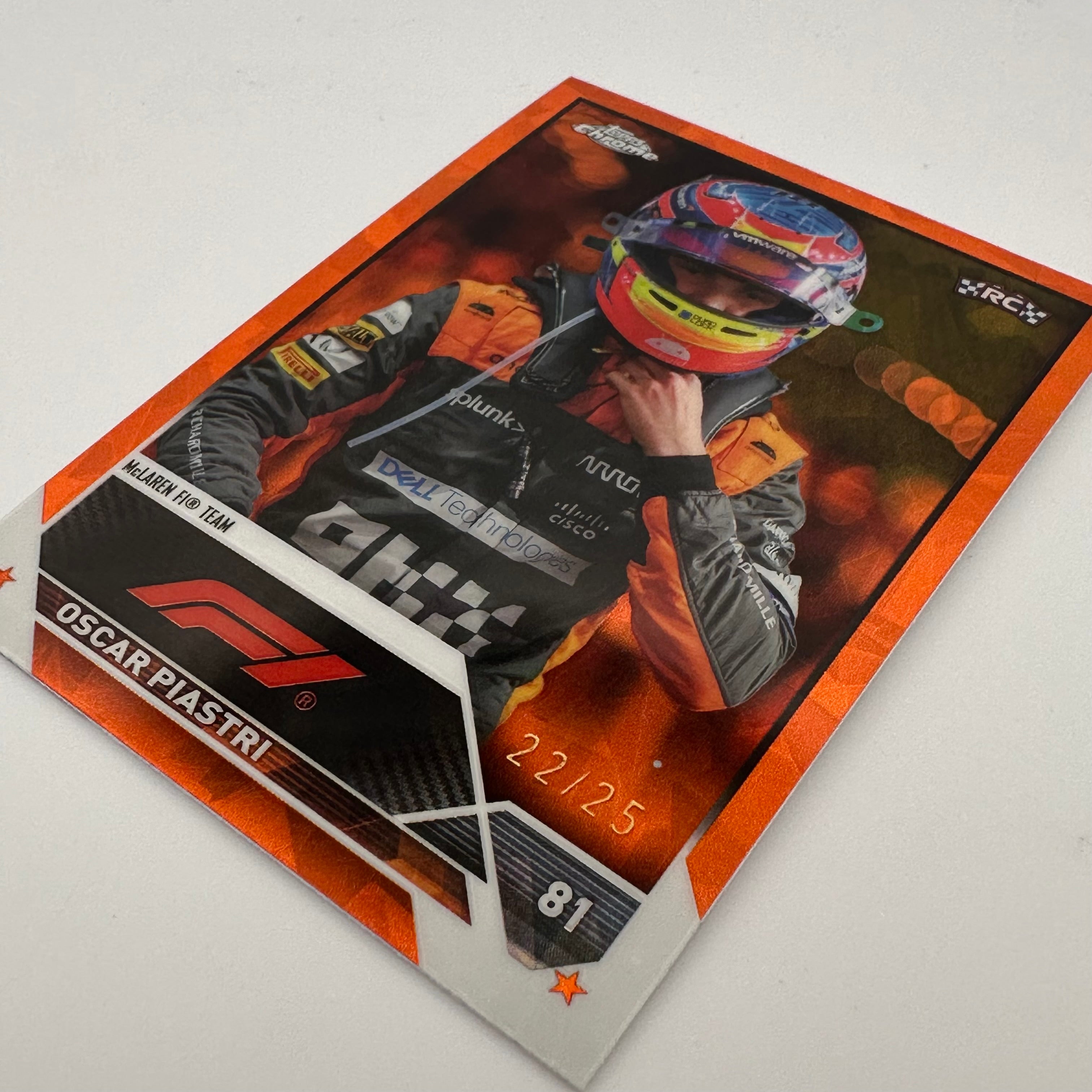 2023 Topps Chrome Sapphire Oscar Piastri #41 Orange Parallel 22/25 - Rare F1 Racing Card for Collectors & Fans - Perfect for Trading, Display, and Memorabilia Collections