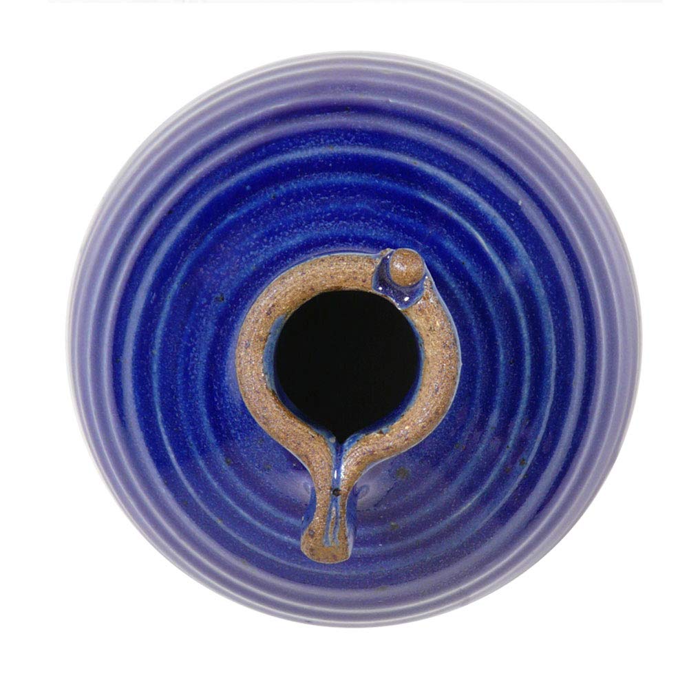 Handcrafted Royal Blue Stoneware Peek-a-Boo Birdhouse Bottle - Perfect for Garden Decor & Unique Gift Ideas