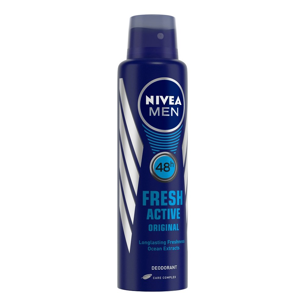 NIVEA Men Fresh Active 48-Hour Antiperspirant Deodorant for Men, 150ml Roll-On - Long-Lasting Sweat Protection & Odor Control for Gym, Work & Daily Use