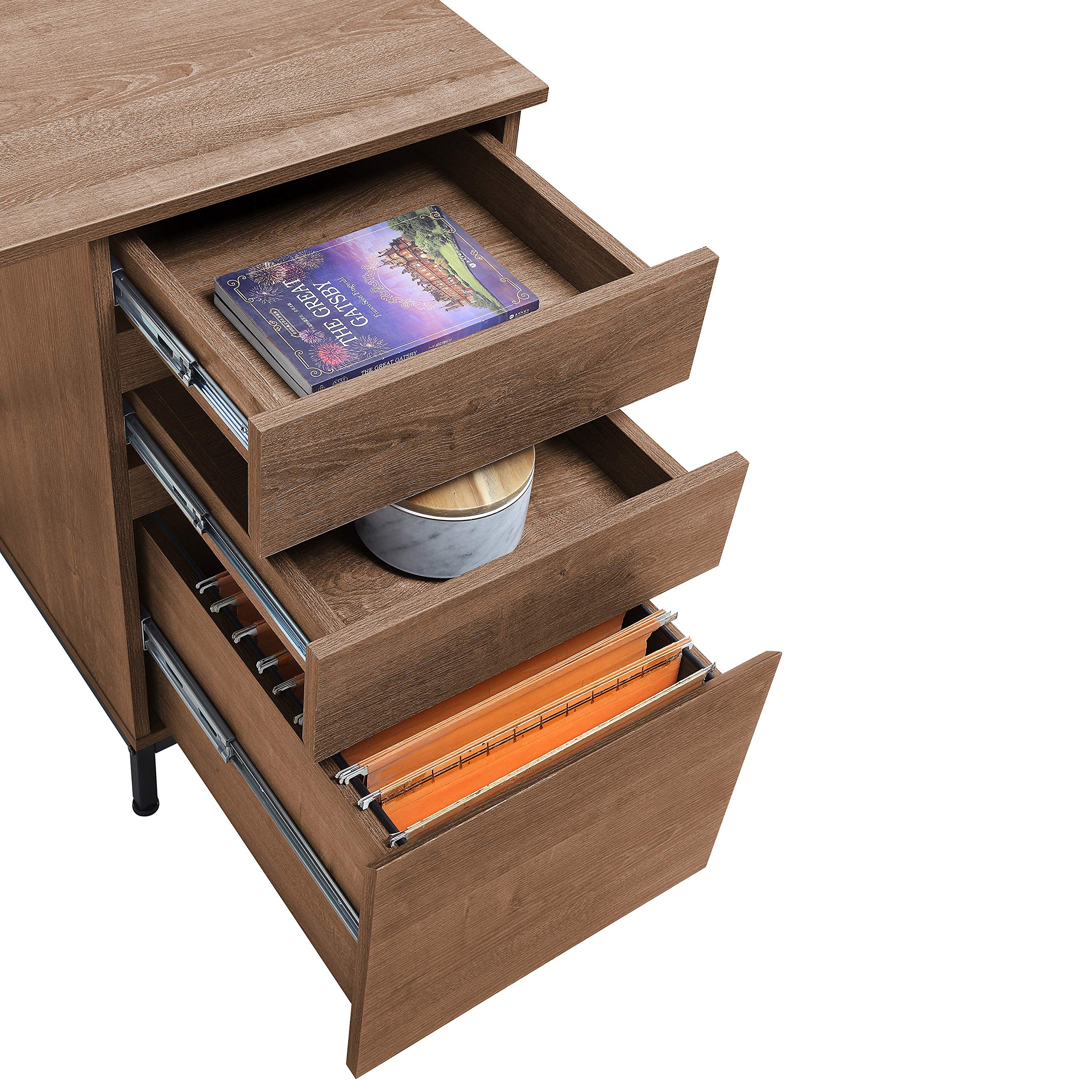 Lorell LLR97615 SOHO 3-Drawer Desk - Compact Home Office Desk with Storage Drawers for Small Spaces | Perfect for Home Office, Study Room & Workspace Organization