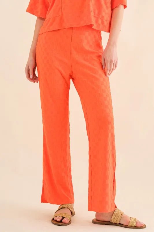 Stylish Brushed Texture Checkerboard Pattern Casual Pants for Men & Women - Perfect for Everyday Wear, Office, and Weekend Outings