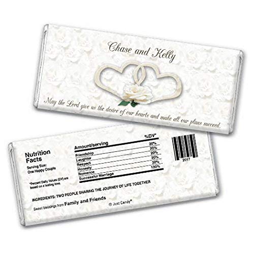Personalized Wedding Candy Chocolate Bars - 36 Count Bulk Wedding Favors for Guests - Perfect for Bridal Showers, Receptions & Thank You Gifts