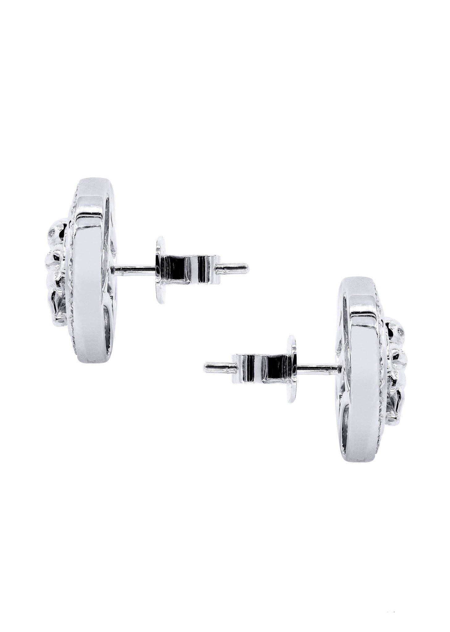 14K White Gold Men's Diamond Earrings - 0.82 Carat Stud Earrings for Everyday Wear & Special Occasions