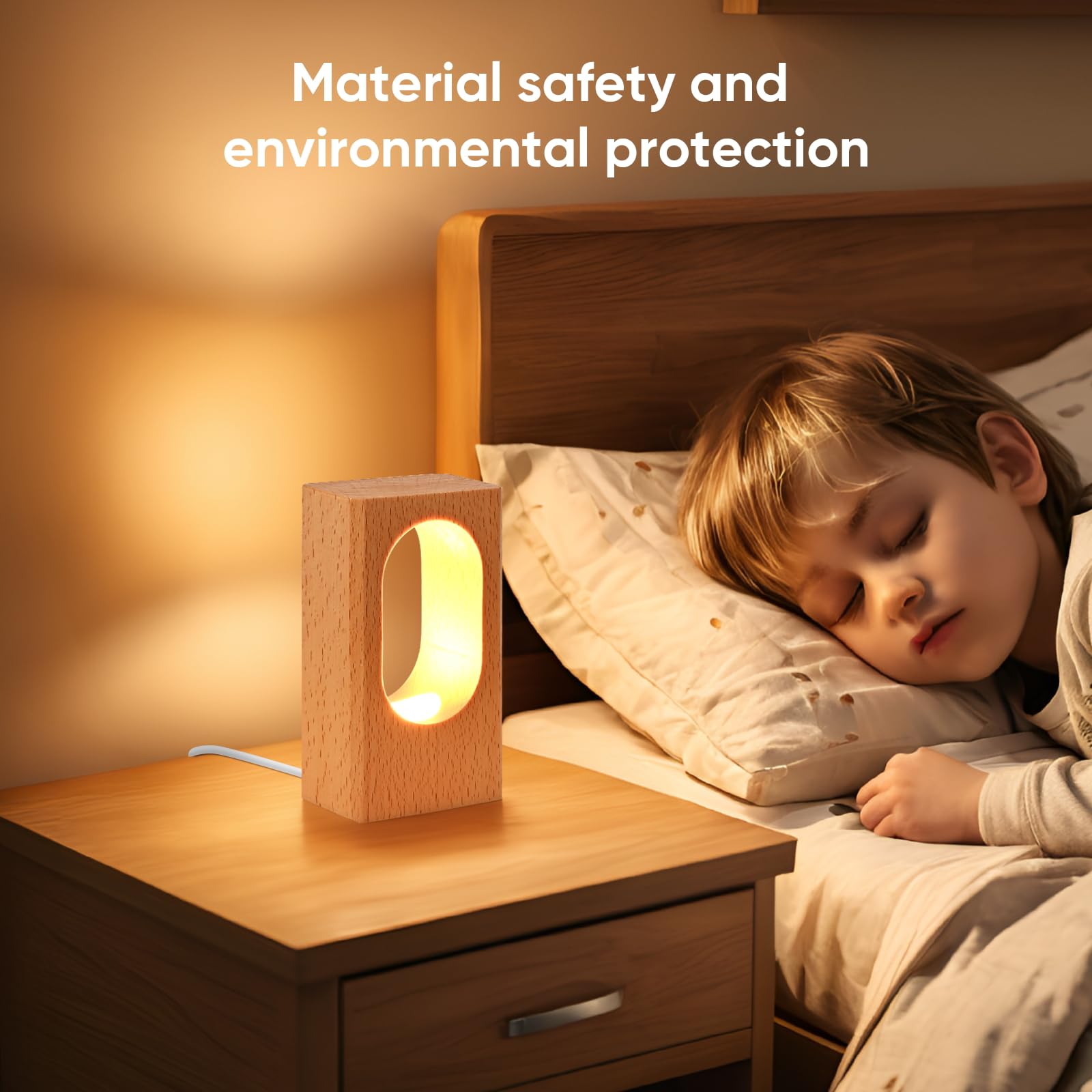 Dimmable LED Wood Desk Lamp - Adjustable Bedside Night Light for Bedroom, Creative Home Decor Table Lamp with Warm Lighting, Unique Housewarming Gift for Office, Study, Reading & Relaxation
