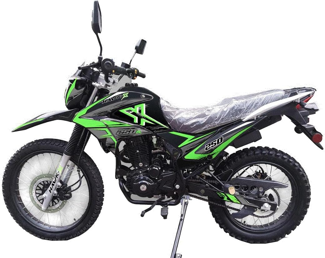 New XHawk ENDURO 250cc Dirt Bike Motorcycle - 250cc Dual Sport Street Legal Dirtbike for Adults - Off-Road & Trail Riding (Green)