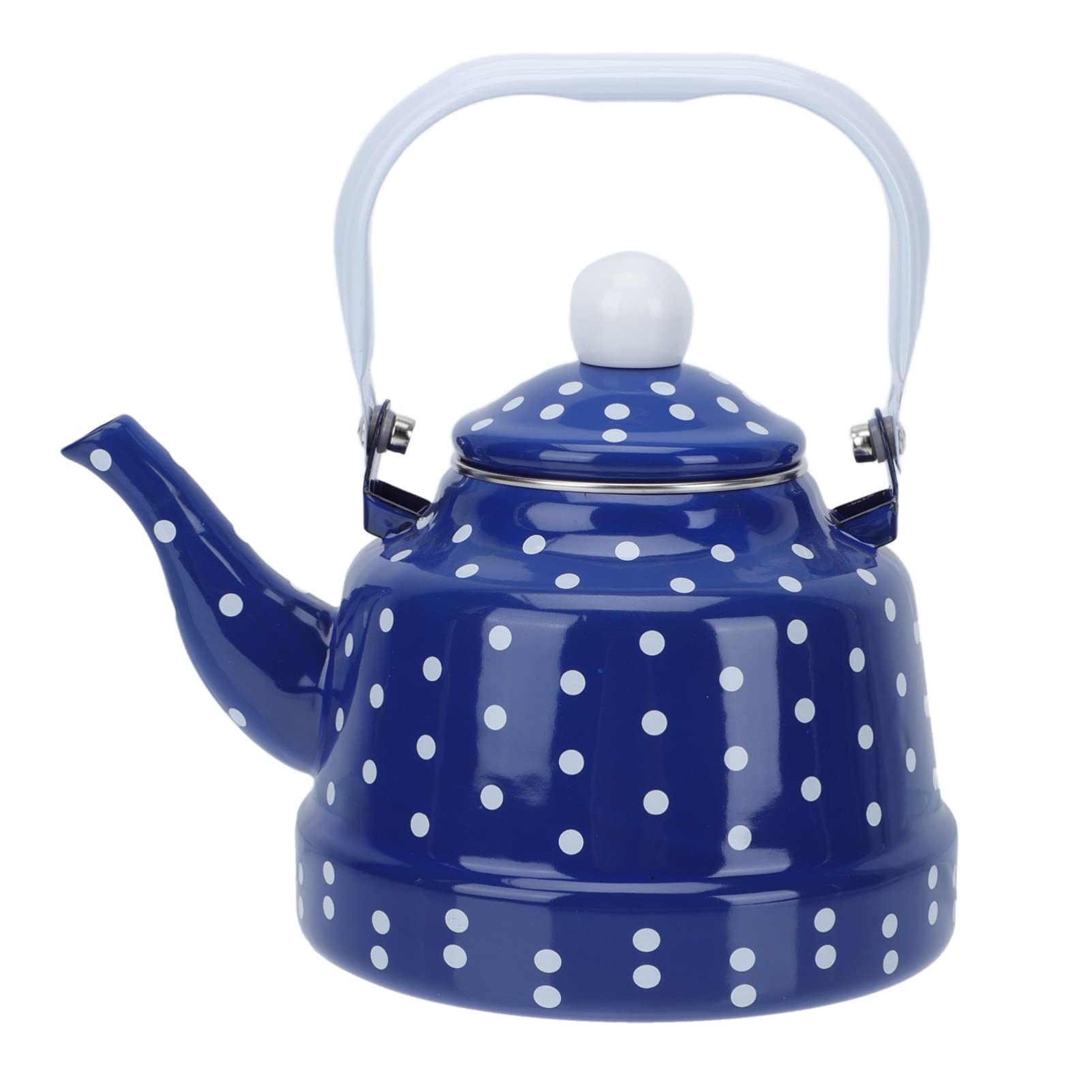 1Pc White Ceramic Enamel Tea Kettle with Handle - Stovetop Safe Teapot for Loose Leaf Tea, Stainless Steel Whistle - Perfect for Home, Office & Camping Use