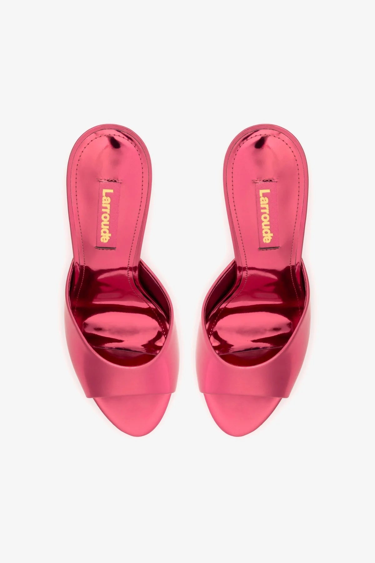 Jasmine Hi Mule Shoes in French Rose Specchio - Elegant Women's Mule Sandals with Mirror Finish for Summer Outfits & Beach Vacations