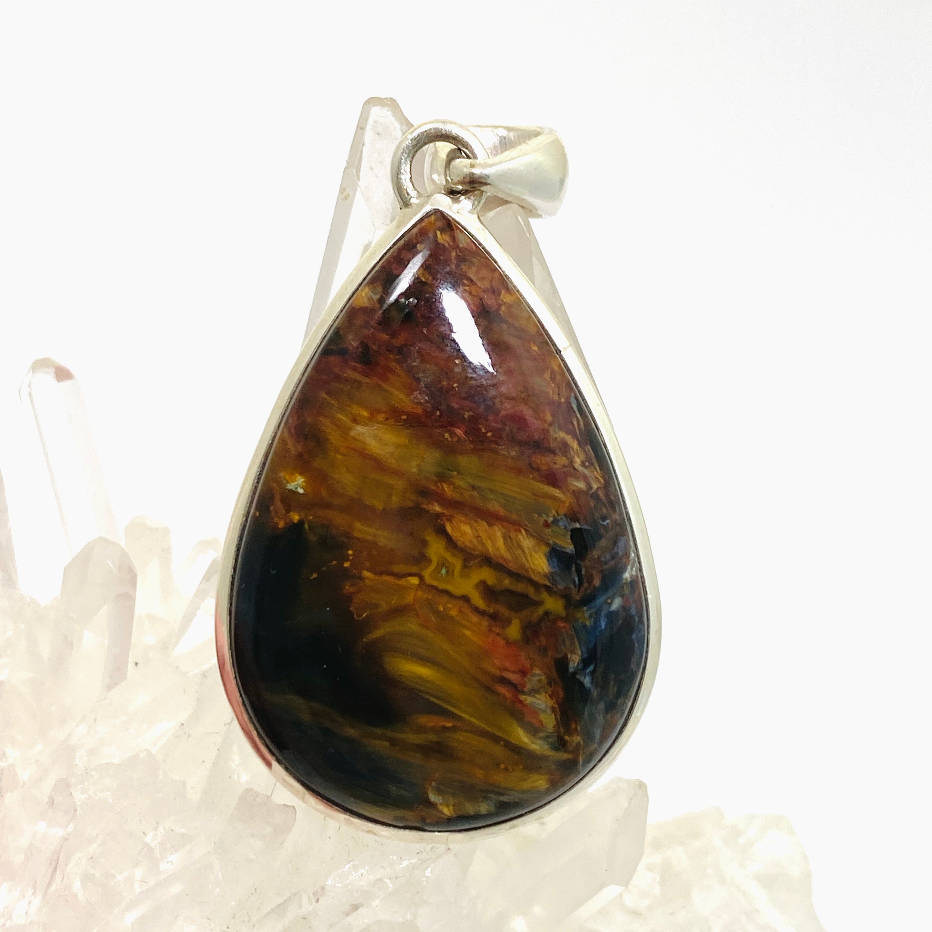 Natural Pietersite Teardrop Cabochon Pendant - Handmade Jewelry PPGJ1062 for Women, Gift for Her, Healing Crystal Necklace - Perfect for Meditation, Yoga & Spiritual Healing