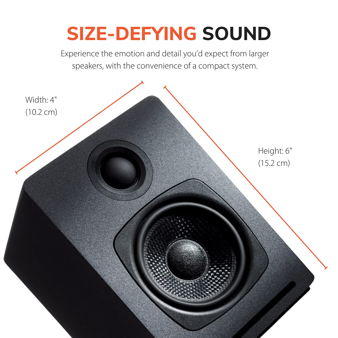 Audioengine A1 Bluetooth Computer Speakers - Wireless Desktop & Laptop PC Speakers with Subwoofer Output, Hi-Fi Sound for Music, Gaming & Home Theater (Pair, Grey) | Perfect for Office, Studio & Entertainment Setup