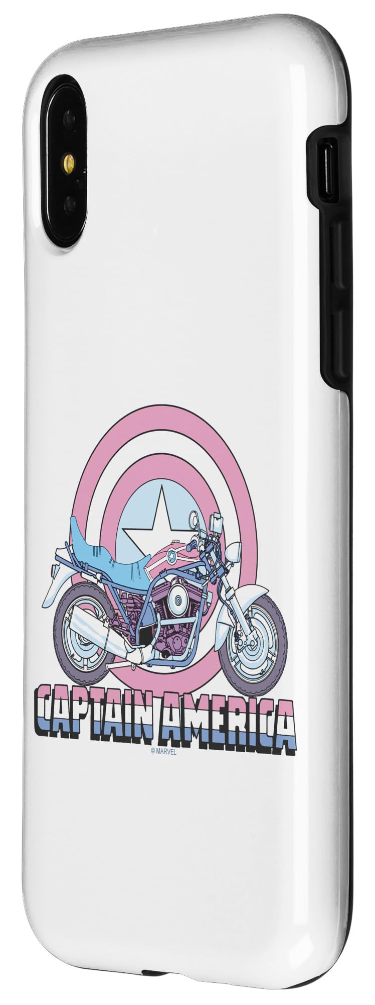 Marvel Captain America Motorcycle Case for iPhone X/XS - Durable Protective Cover with Shockproof Design - Perfect for Bikers, Travel & Outdoor Adventures