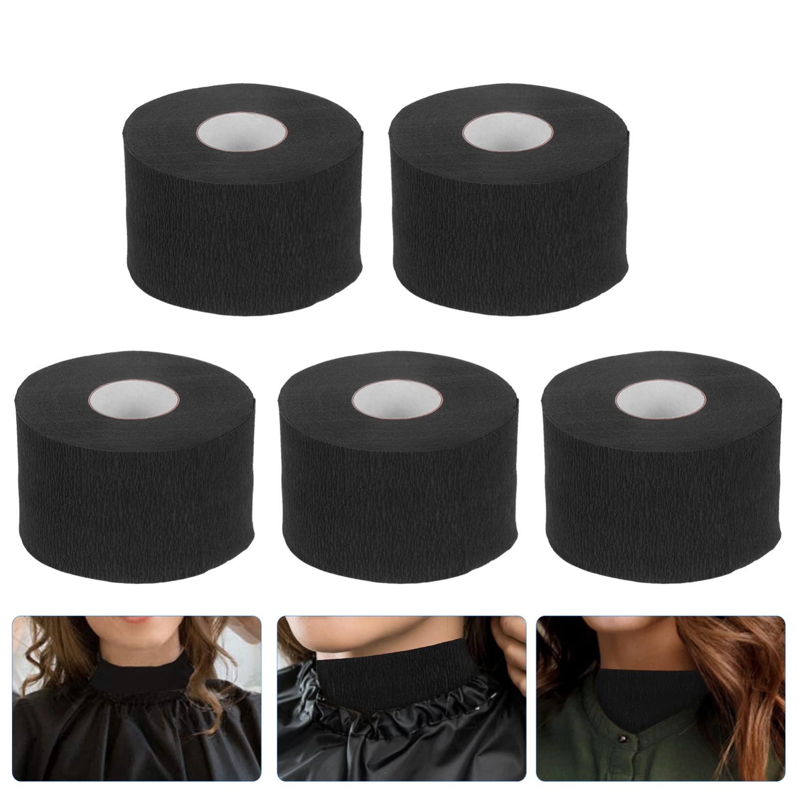 5 Rolls Barber Wrapping Neck Strip Paper - Disposable Hairdressing Neck Protector for Haircuts, Styling & Shaving | Salon, Barber Shop & Home Use