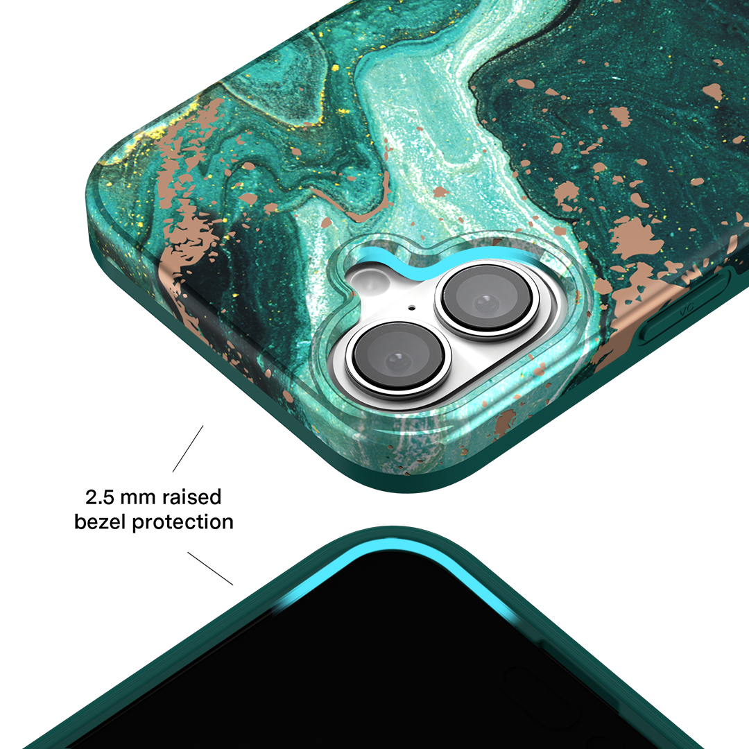 Emerald Marble iPhone Case - Elegant Protective Cover for iPhone 13/14/15 Pro Max - Perfect for Work, Travel & Everyday Use