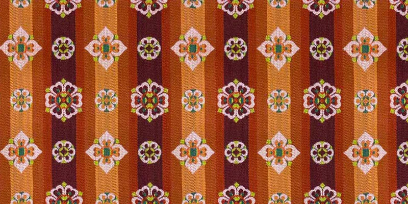 Nishijin Woven Pencil Case - Floral Tempyo Art Inlaid Design, Brown | Handmade in Kyoto Japan | Traditional Japanese Craft Pen Holder for School, Office & Gift