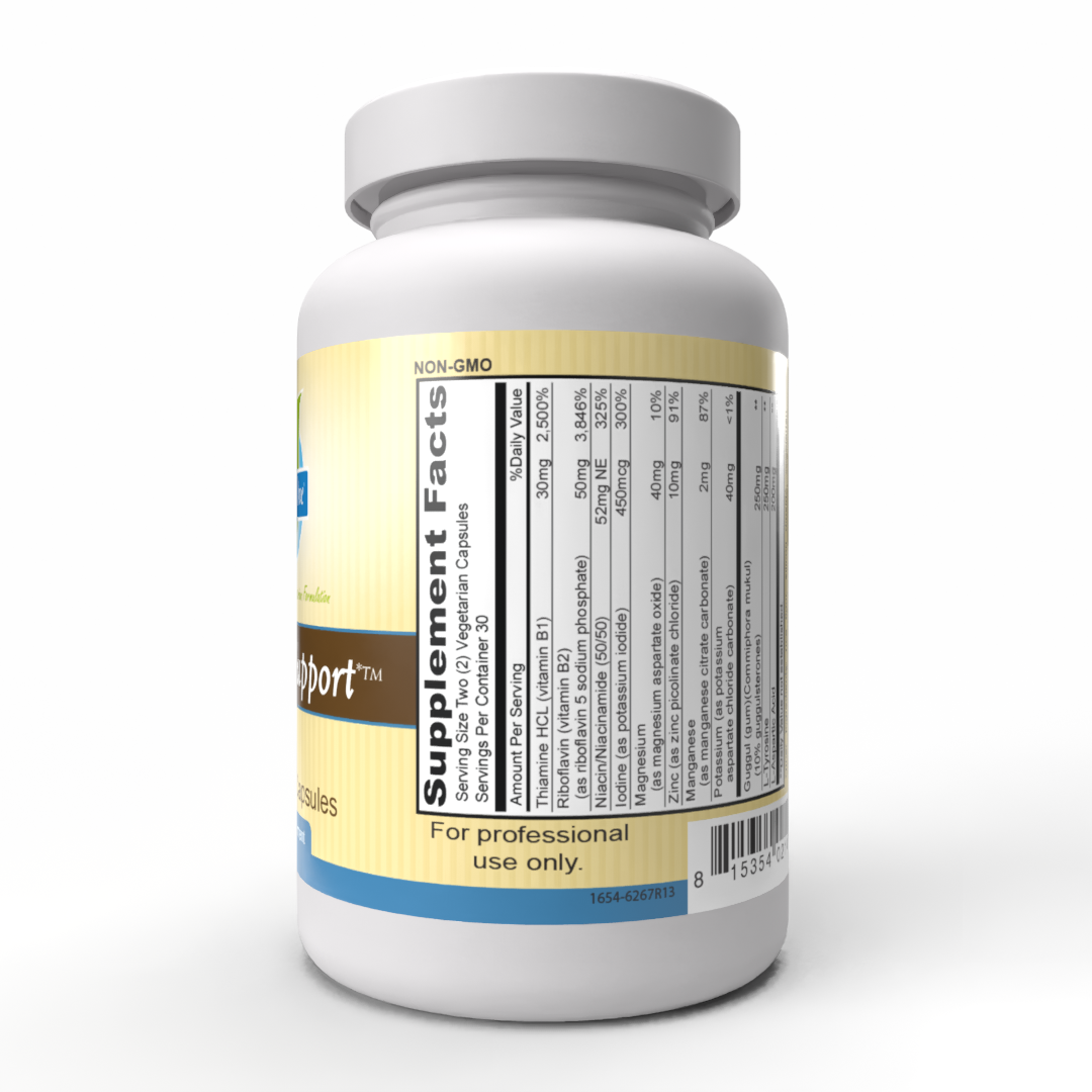 Thyroid Support Supplement - 60 Vegetarian Capsules with Iodine, Selenium & Zinc for Healthy Thyroid Function - Supports Metabolism & Energy Levels - Ideal for Hypothyroidism & Hashimoto's Relief