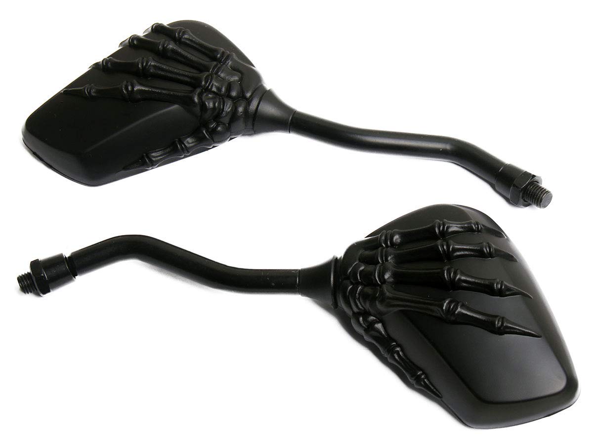 Black Skull Hand Rear View Mirrors for 2001 Suzuki Intruder 1500 VL1500B - Motorcycle Custom Accessories for Cruiser Bikes, Perfect for Biker Style Upgrades & Safety Riding