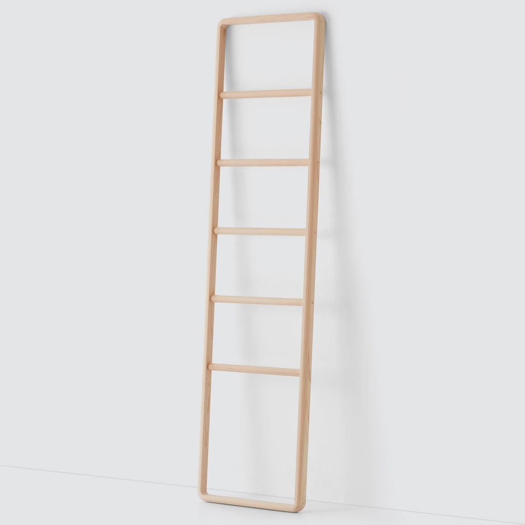 Premium Japanese Hinoki Wood Ladder - Natural, Durable & Lightweight for Home Decor, Shelf Display, and Plant Climbing Support