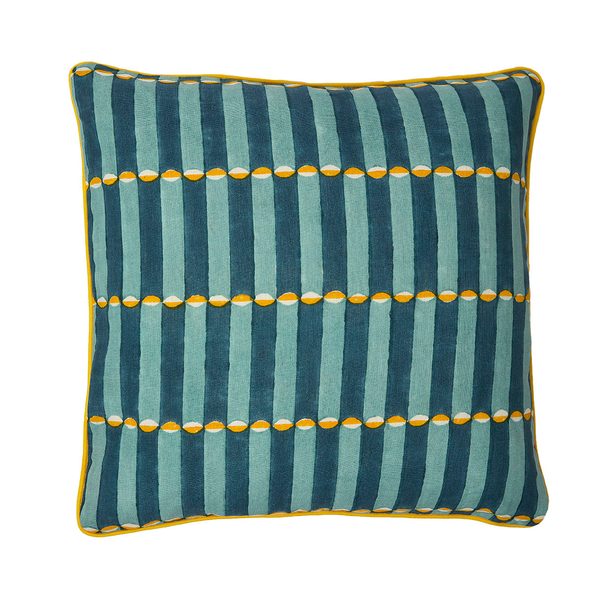 Luna Blue & Isabella Pink Piped Cushion - Soft Decorative Throw Pillow for Sofa, Bed, and Living Room - Home Decor Accent