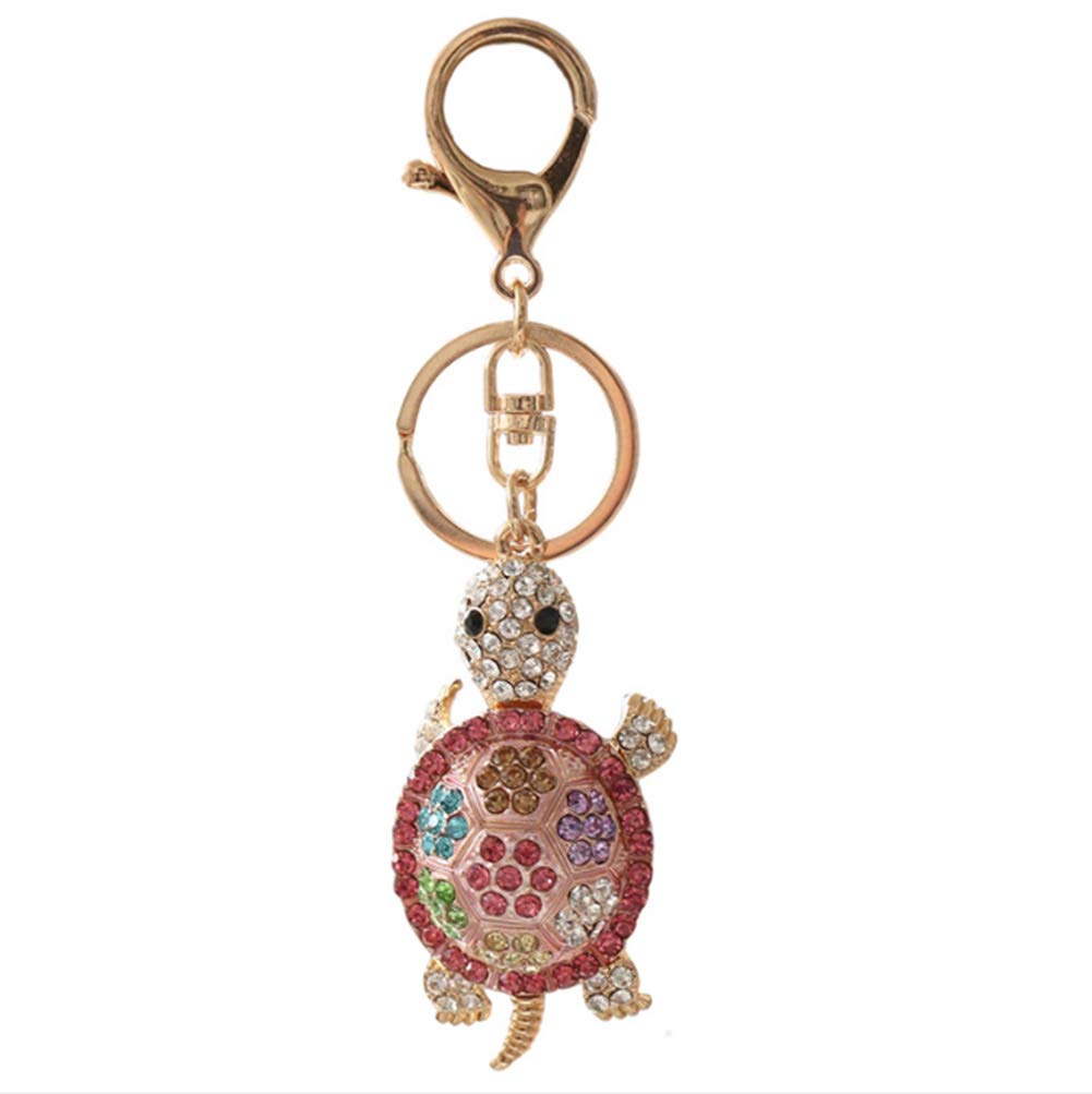 AKOAK 1 Pack Cute Turtle Keychain with Diamond Pendant - Alloy Metal Cartoon Key Ring, Crystal Jewelry Accessory for Handbags, Gifts & Daily Use (Perfect for Keychains, Backpacks & Purse Charms)