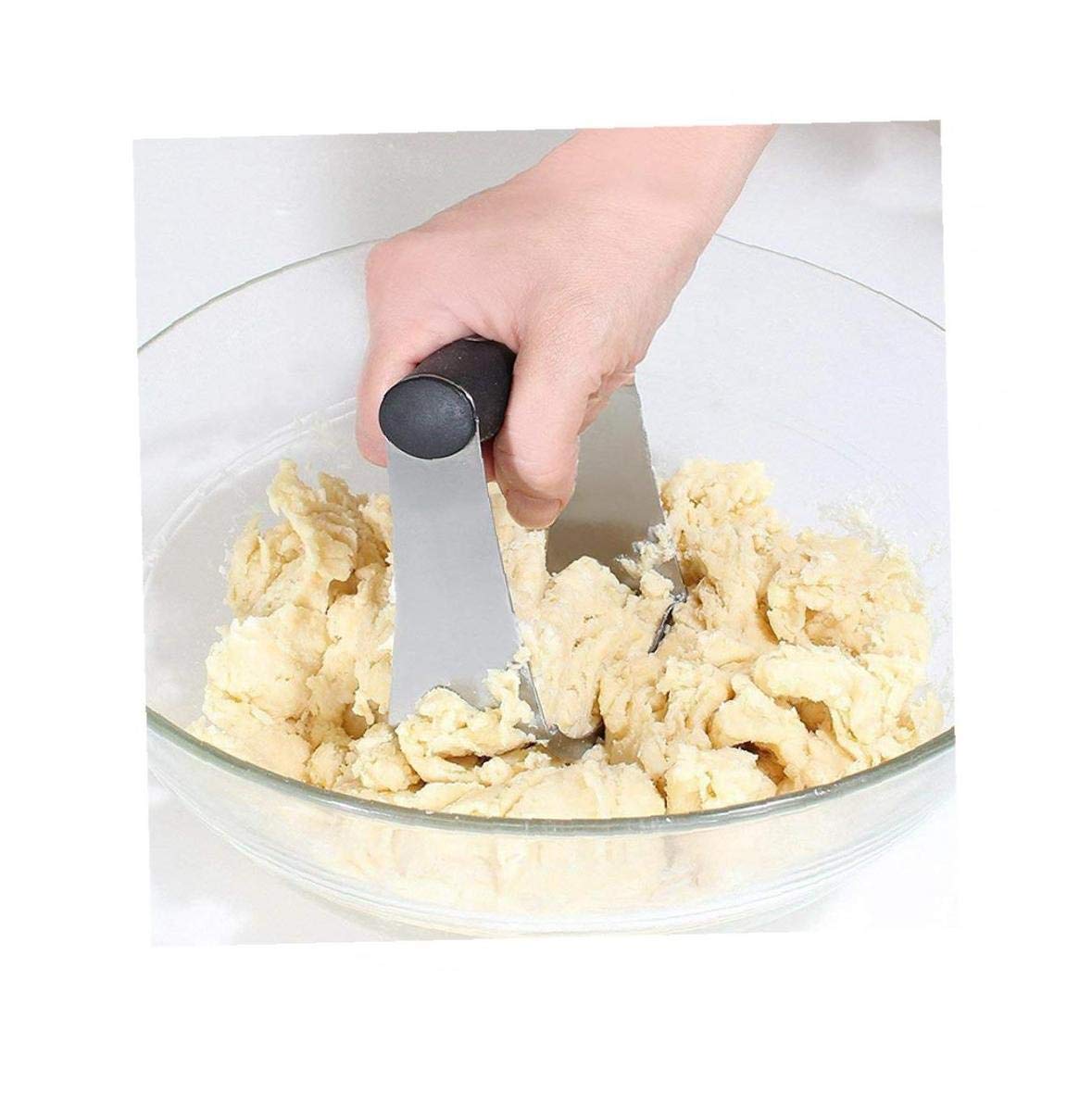 Professional Stainless Steel Pastry Dough Blender - Heavy Duty Baking Cutter with Sharp Blades for Pie Crust, Cookies & Pastry Making - Perfect for Home Bakers & Professional Chefs