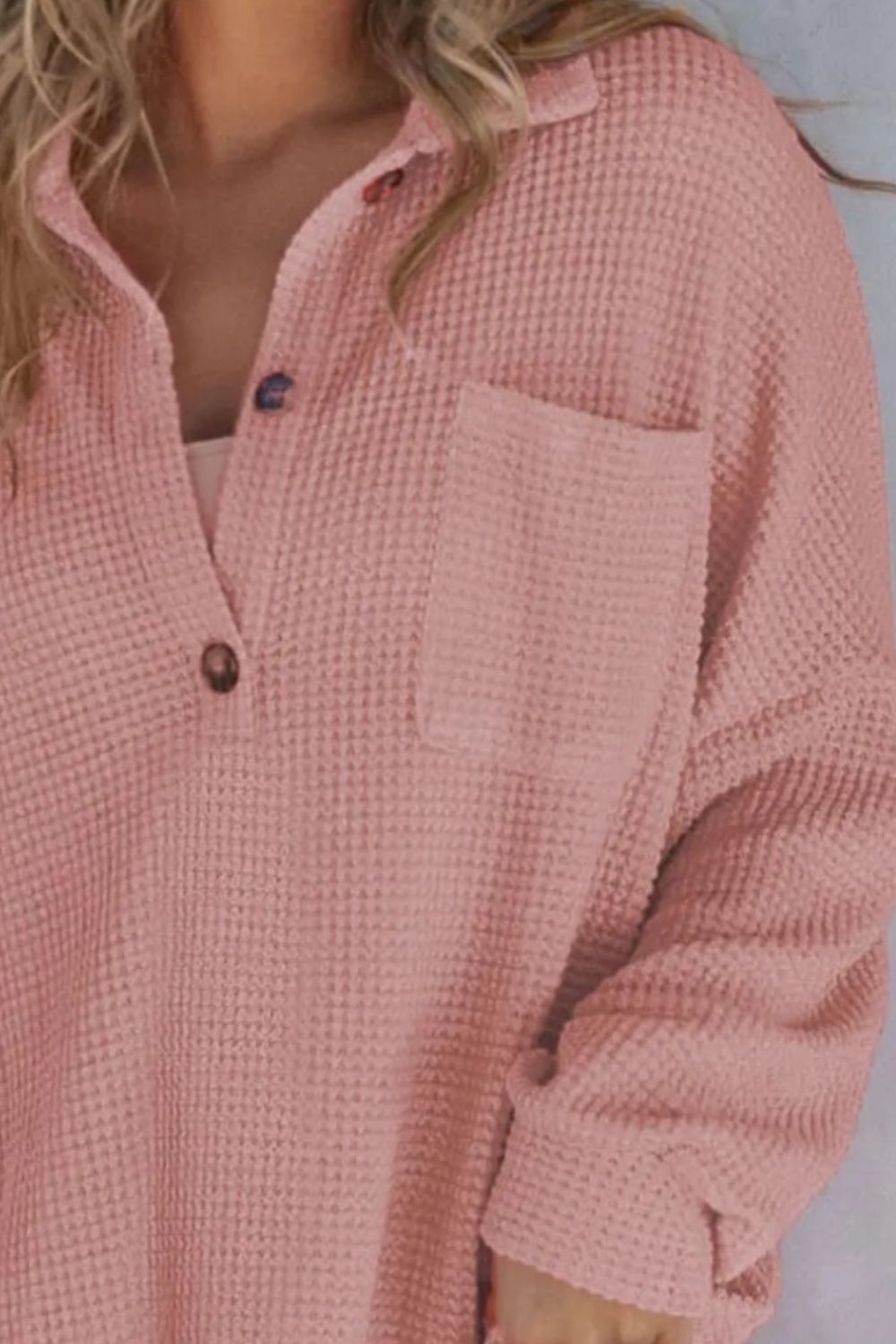 Half Button Long Sleeve Sweatshirt for Women - Comfortable Pullover Top with Button Detail - Casual Fall Winter Fashion for Outfits, Layering & Daily Wear