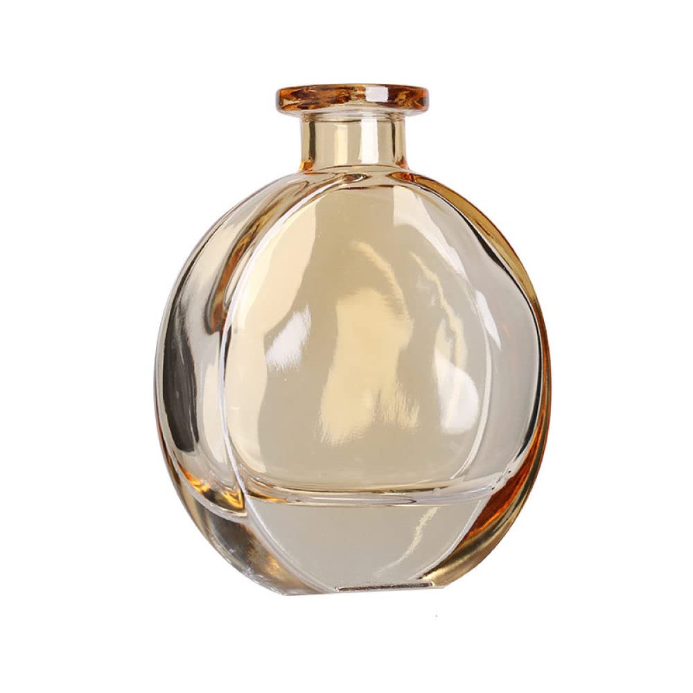 HUANSUN Nordic Glass Table Vase - Mini Hydroponic Planter, Aromatherapy Diffuser & Flower Container for Home & Office Decor (Yellow) - Perfect for Desktop, Shelf & Window Display