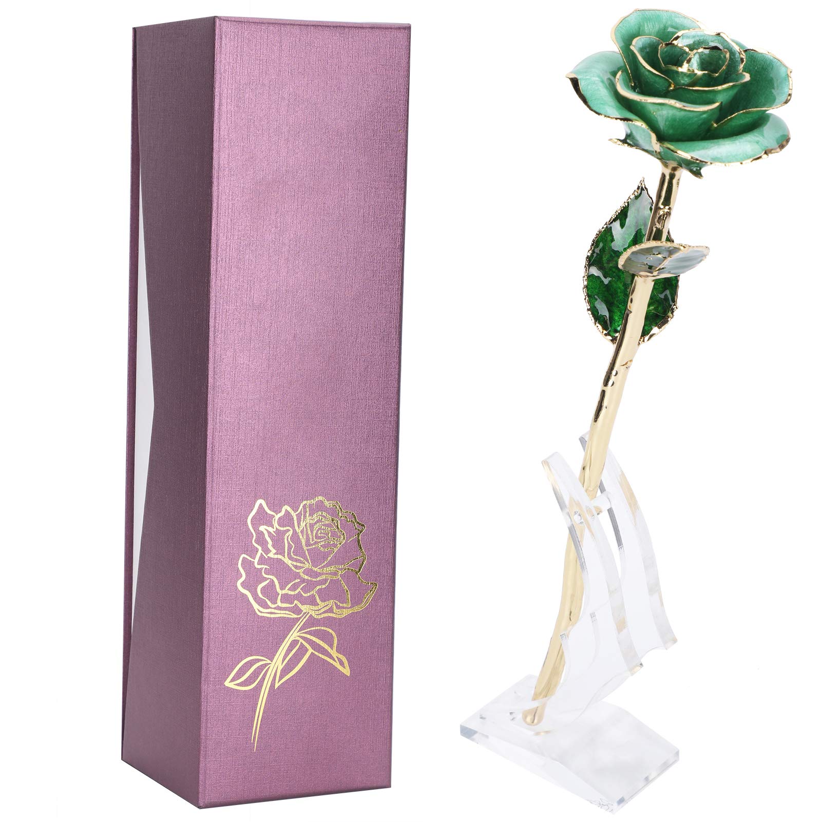 24k Gold-Plated Rose in Glass Dome - Luxury Valentine's Day Gift for Her, Anniversary Present, Wedding Proposal Flower, Romantic Keepsake for Girlfriend or Wife | Perfect for Wedding Centerpieces, Home Decor, and Special Occasions