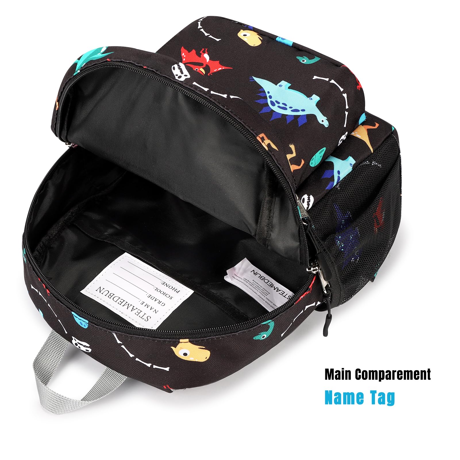 Dinosaur Toddler Backpack for Boys 2-4 Years - 12 Inch Preschool & Kindergarten Daycare Backpack - Cute Dino Design for School, Travel & Outdoor Adventures