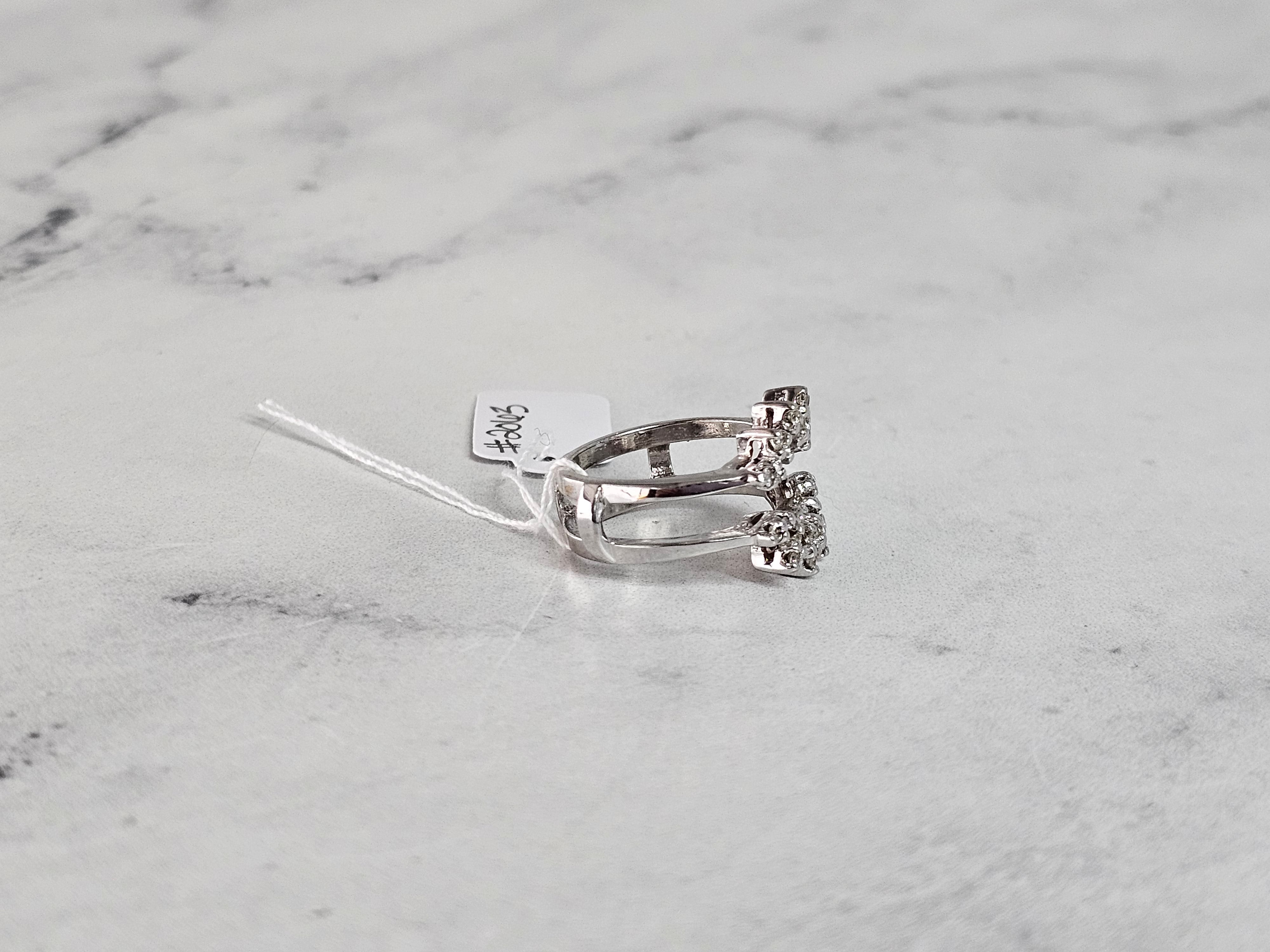 Vintage Diamond Ring Guard Enhancer - 14k White Gold Wedding Band Enhancer for Engagement Rings & Bridal Jewelry - Perfect for Anniversaries, Proposals & Special Occasions