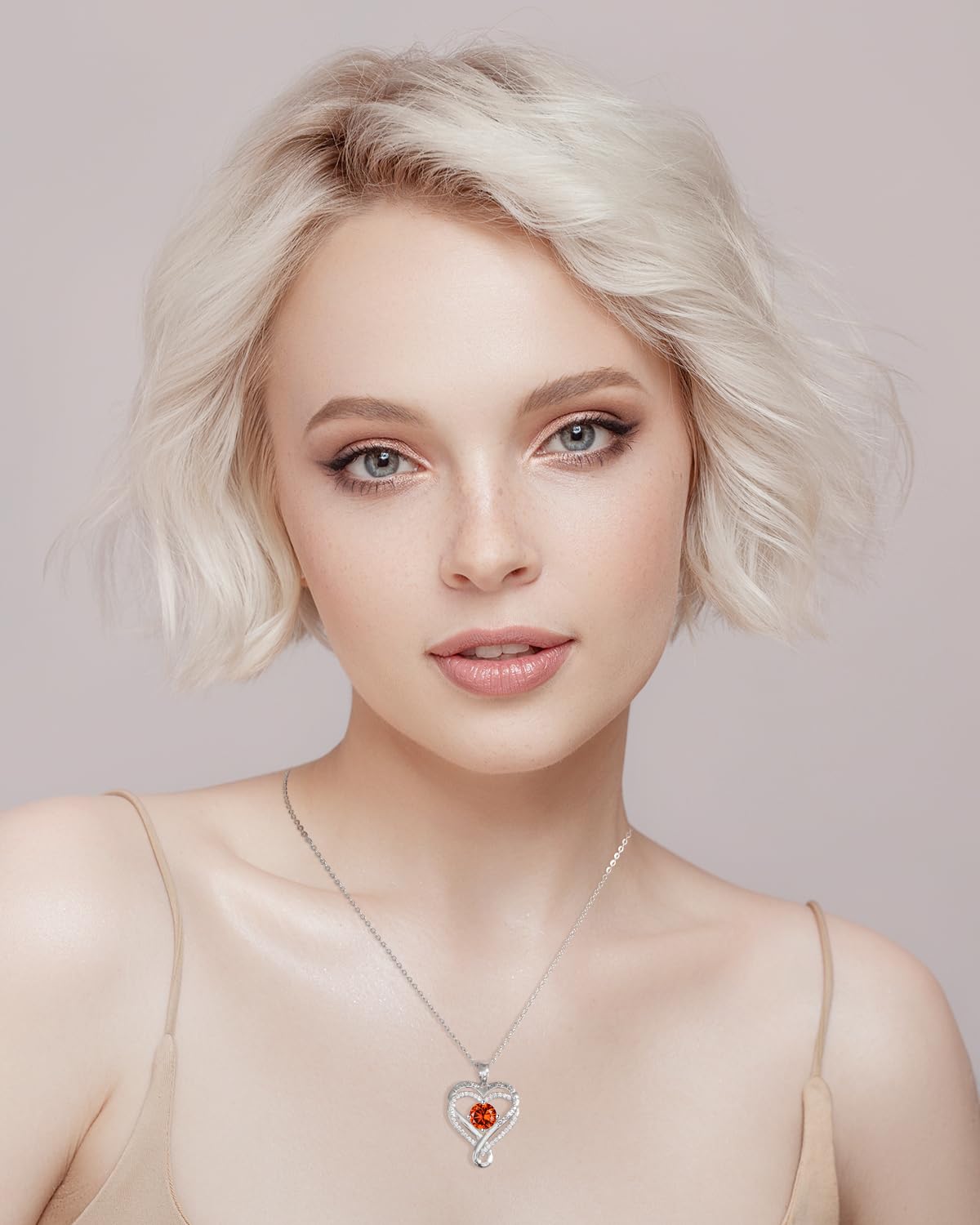 Infinity Heart Birthstone Necklace for Women - I Love You Sterling Silver Jewelry Gift for Wife, Girlfriend, Mom, Daughter | Anniversary, Birthday Present Idea | Perfect for Valentine's Day, Mother's Day & Special Occasions | S925 Sterling Silver