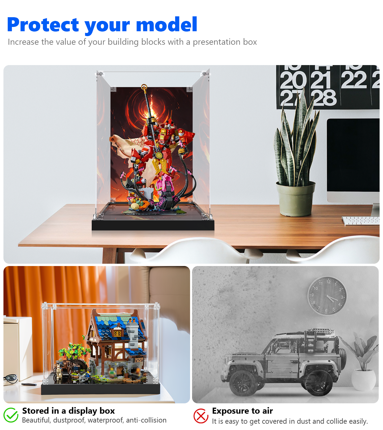 LEGO® NINJAGO® The Fire Knight Mech 71846 Display Case - Protective Showcase for Collectible LEGO Sets | Perfect for Home Decor, Office Display & Gift Giving