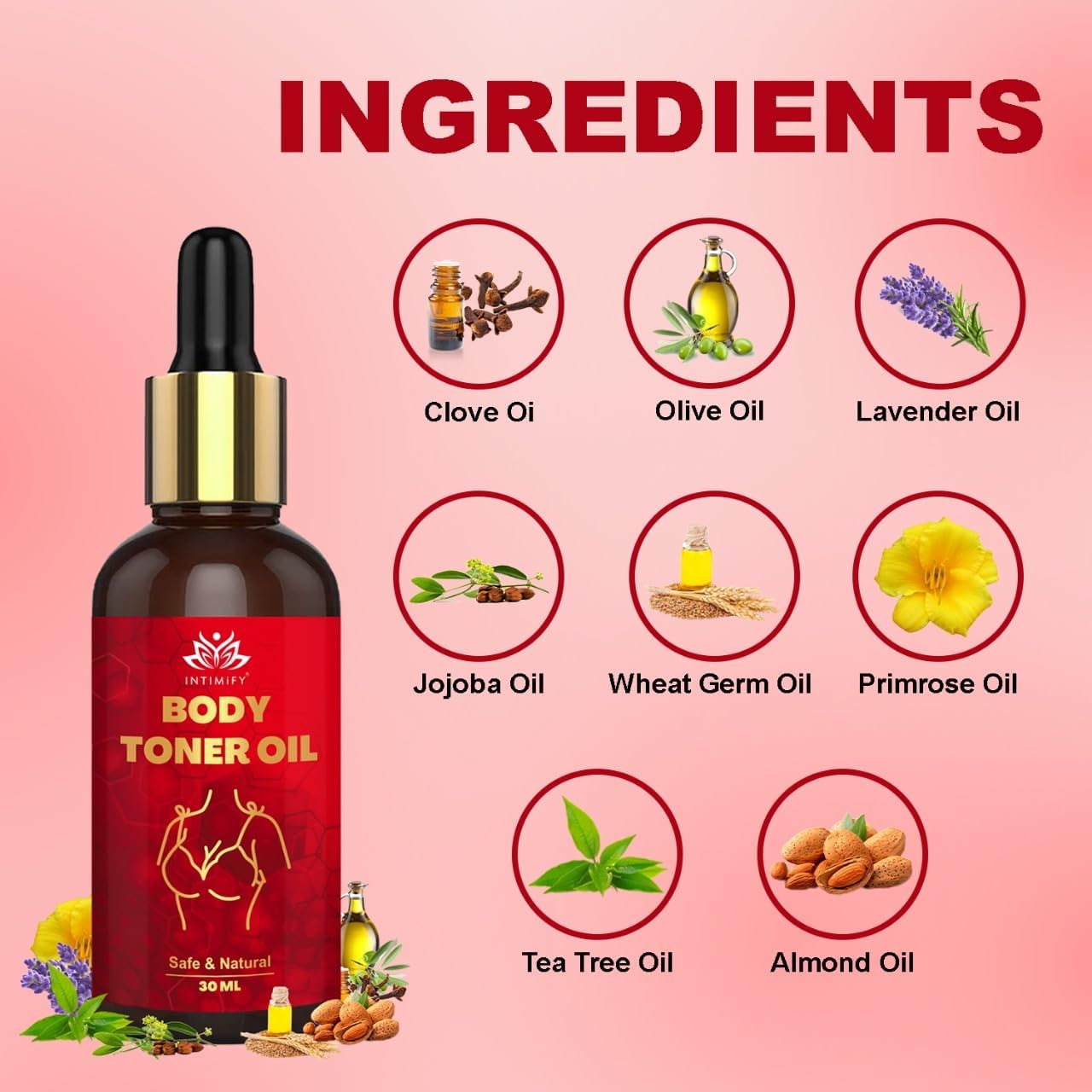 Organic Body Firming Oil for Women - 30ml | Skin Tightening & Cellulite Reduction | Post-Pregnancy & Weight Loss Care | Perfect for Massage & Daily Moisturizing