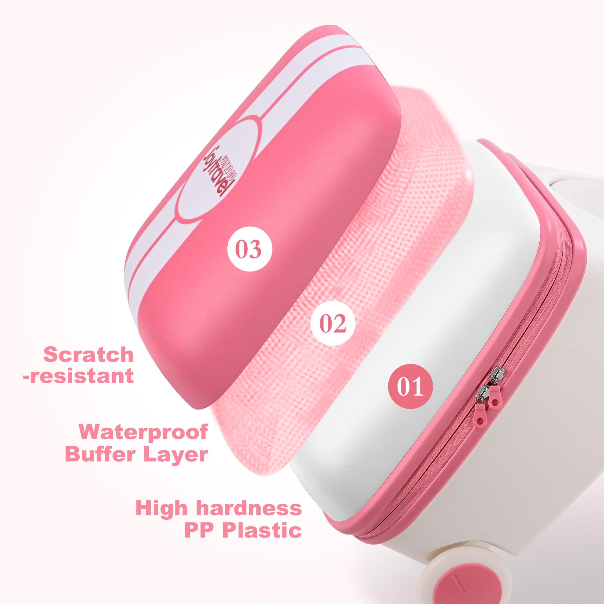 **Pink Kids Ride-On Luggage with 360° Spinner Wheels - Lightweight Carry-On Suitcase for Toddlers & Children - Fun Travel Companion for Airports, Vacations & Family Trips**
