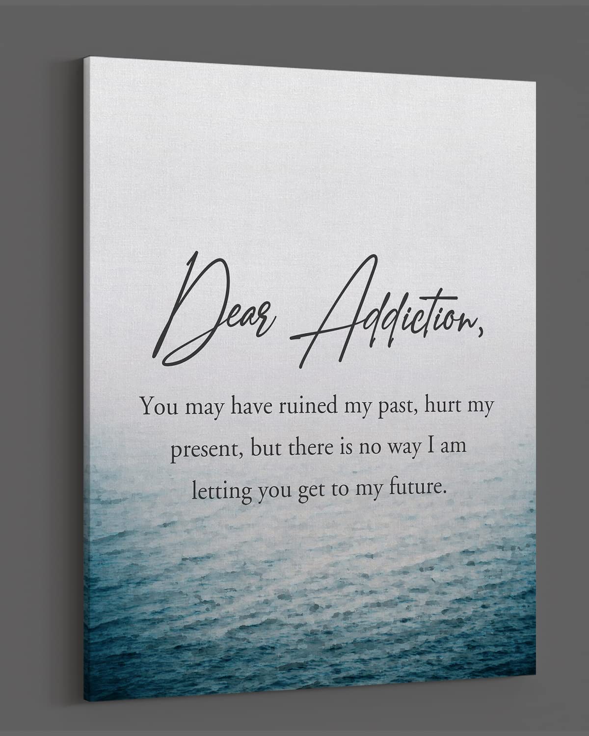 Govivo Motivational Sobriety Wall Art - 24x30 Inch Ready to Hang Canvas for Drug & Alcohol Recovery - Inspirational Office & Home Decor for Men & Women in Addiction Recovery - Perfect for AA Meetings, Therapy Rooms & Sober Living Spaces