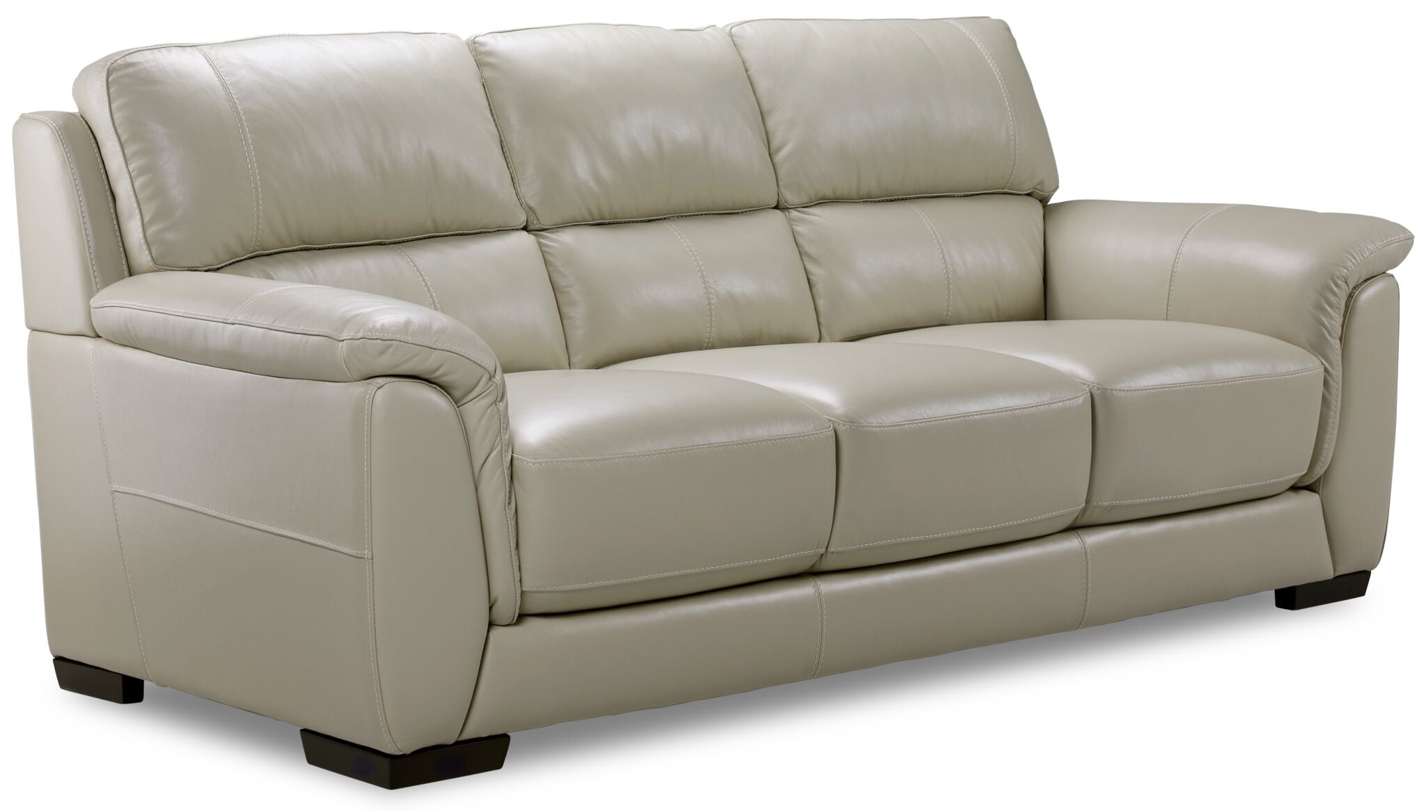 Premium Avalon Leather Sofa in Oyster Grey Cream - Modern Living Room Furniture for Home & Office Comfort