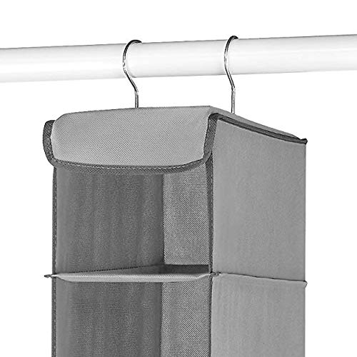 Whitmor 8-Section Hanging Shoe Organizer for Closet - Space Saving Grey Shoe Storage Shelf - Perfect for Bedrooms, Dorm Rooms & Small Spaces