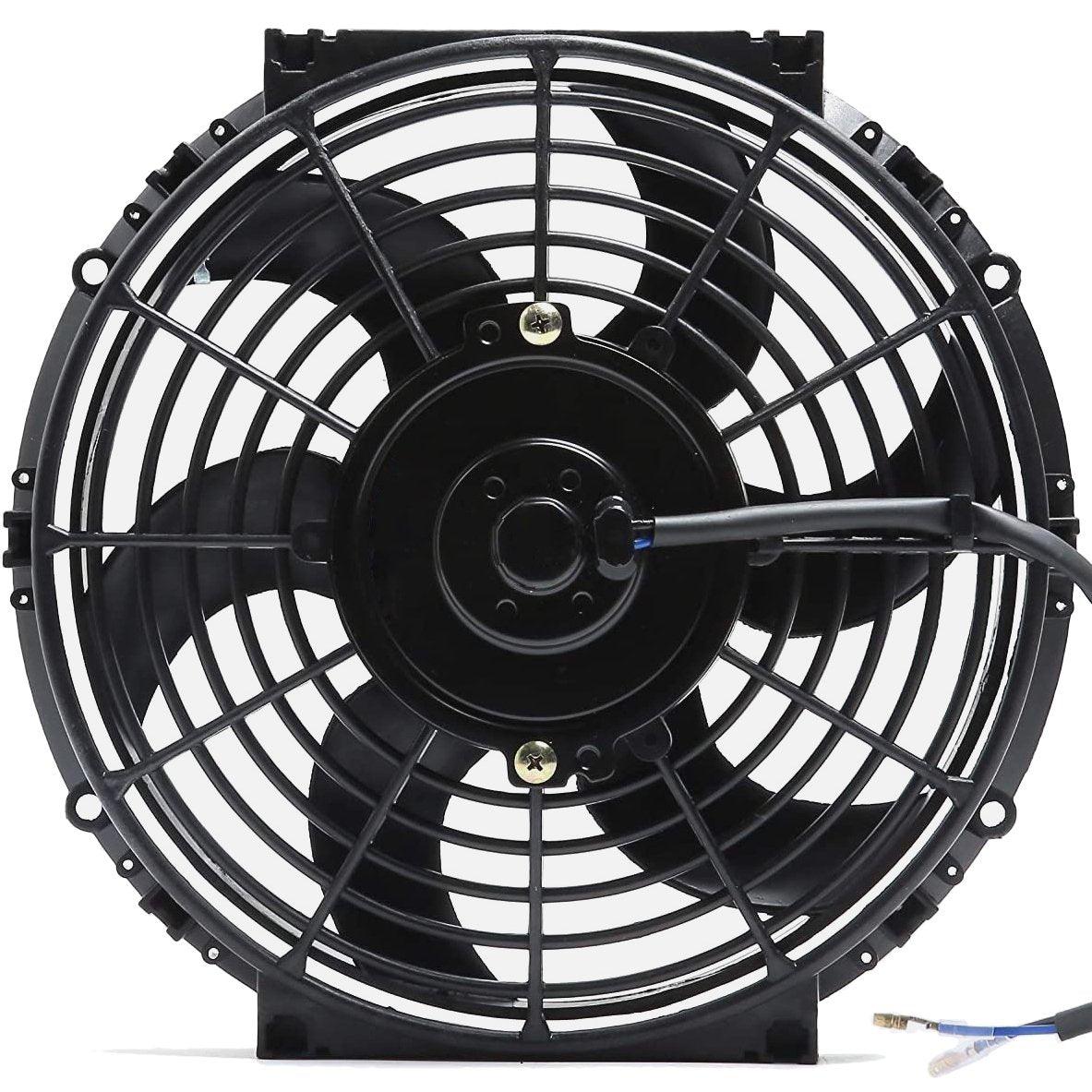 90W 10-11 Inch Electric Radiator Fan Kit with Push-In Fin Probe Switch & Wiring - Perfect for Car Cooling System, Truck Engine Cooling, and Automotive Radiator Repair