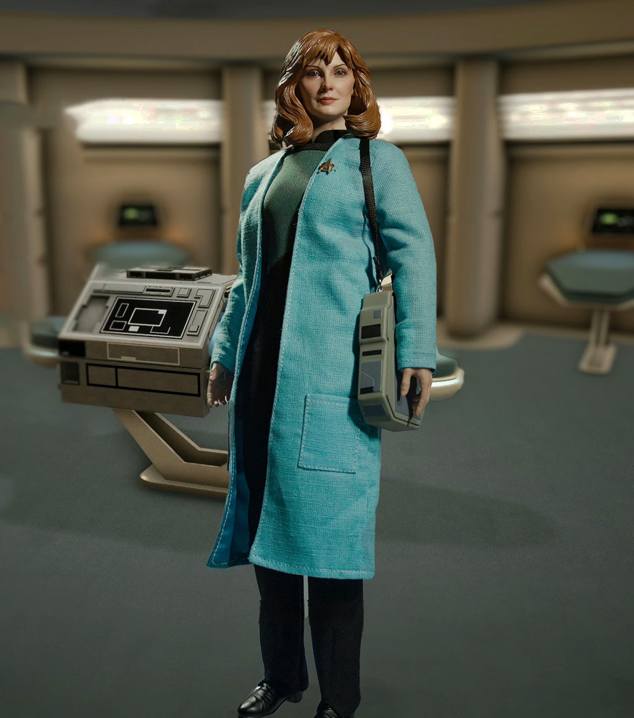 EXO 6 Star Trek: The Next Generation Dr. Beverly Crusher 1/6 Scale Collectible Action Figure - Perfect for Sci-Fi Fans & Trekkie Collections, Display Shelf & Office Decor