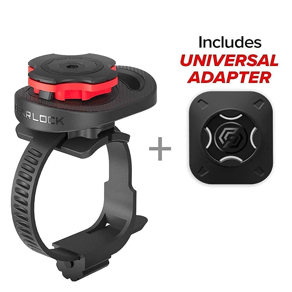 Spigen Gearlock Stem Bike Mount with Universal Adapter - Compatible with iPhone 12 Pro Max Ultra Hybrid Case (Crystal Clear) - Secure Phone Holder for Cycling, Commuting & Outdoor Adventures