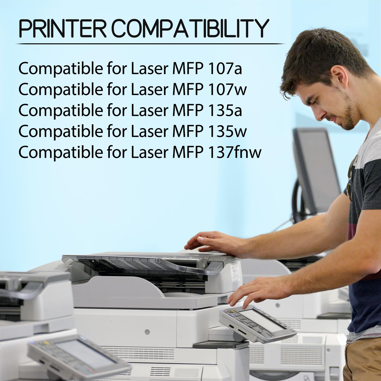 HP 105A W1105A Compatible Toner Cartridge Replacement (10-Pack, Black) - Works with Laser MFP 137fnw 135a 135w 107a 107w Printers - Perfect for Office & Home Printing Needs