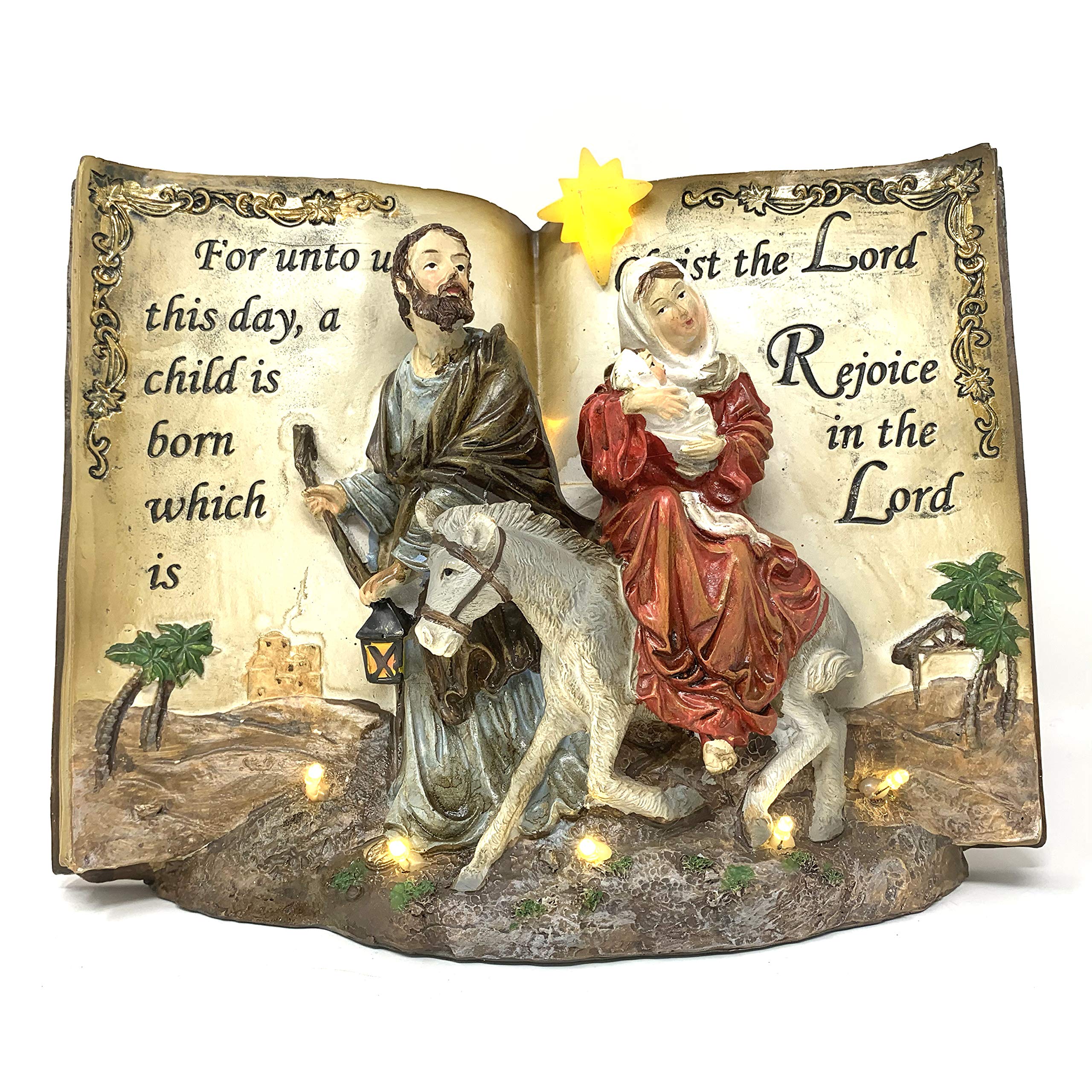 Holy Decoration Light-up Musical Polyresin Bible Scene - Home & Church Décor