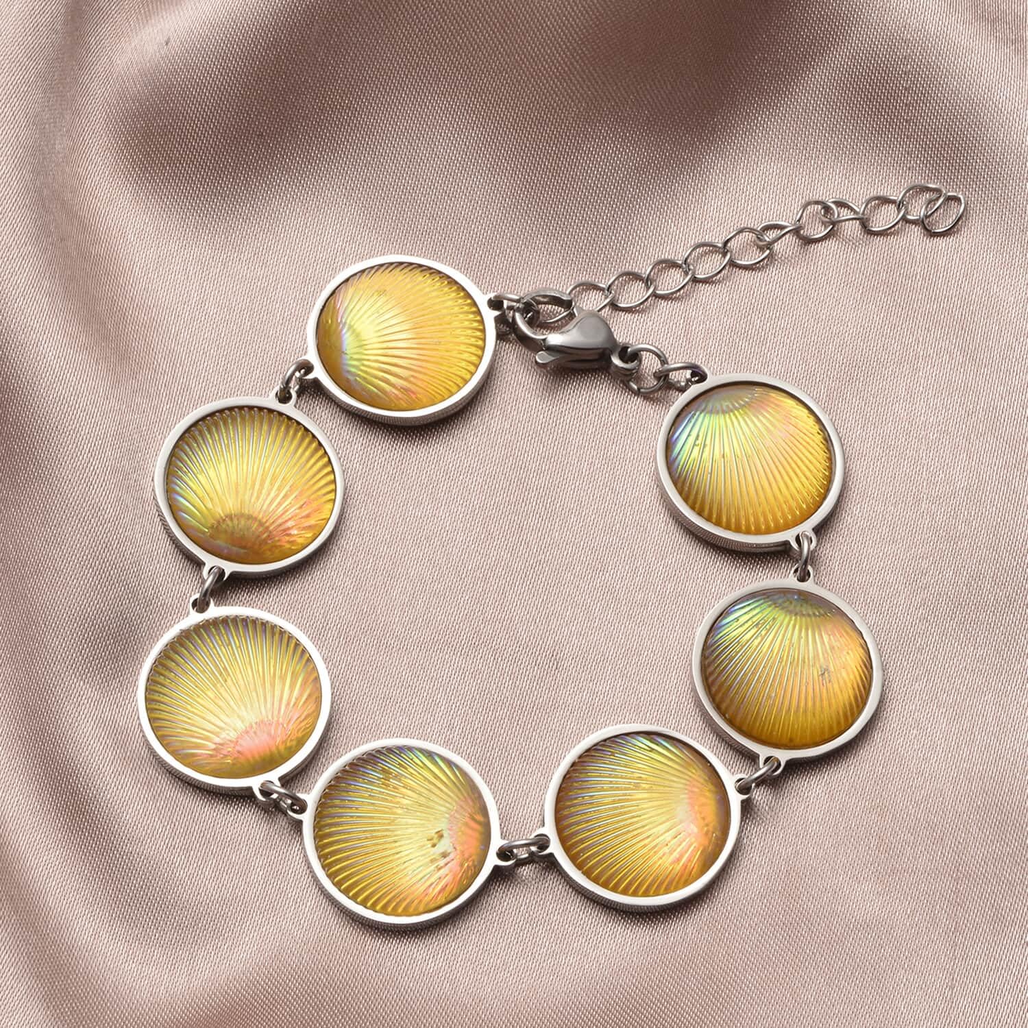 Shop LC Stainless Steel Seashell Charm Bracelet for Women - Durable Fashion Jewelry, Perfect Birthday Gift for Her - Ideal for Beach Vacations, Summer Outfits & Everyday Wear