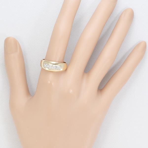 14K Yellow Gold & White Gold Diamond Ring - Size 21 | Elegant Wedding Band, Anniversary Gift & Engagement Jewelry for Women