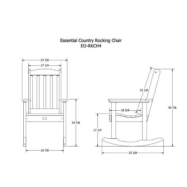 Comfortable Essential Country Rocking Chair for Living Room, Nursery, or Porch - Relaxing Wooden Rocker with Classic Design
